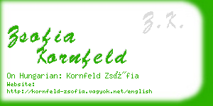 zsofia kornfeld business card